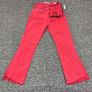 Mavi Anika Jeans Women 26x25‎ Red Mid Rise Crop Flare Denim Pants Outdoor New
